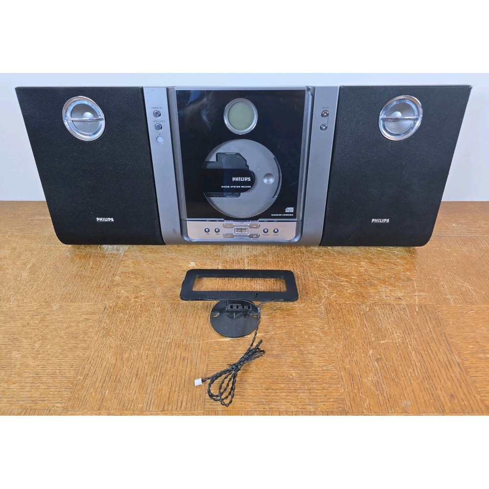 TESTED Working Philips MC235B Micro System AM/FM CD Player CD Stereo w/ Speakers
